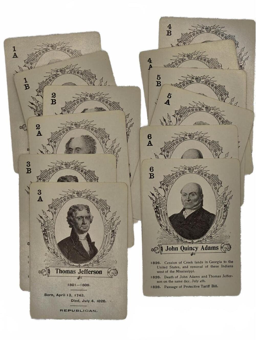 1896 Fireside Games In the White House Presidential Playing Cards Deck in Box